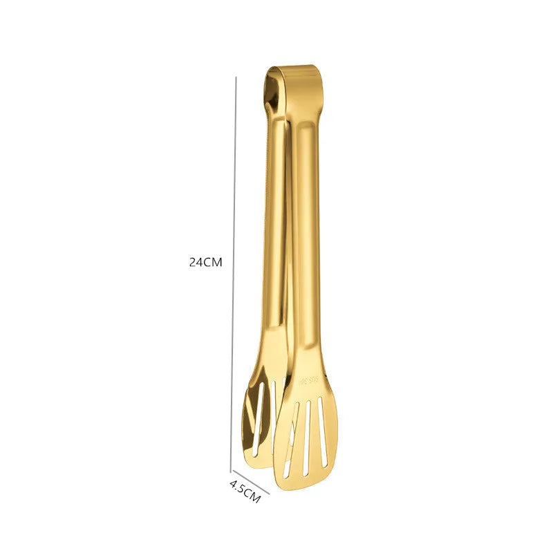 Gold Stainless Steel BBQ Tongs