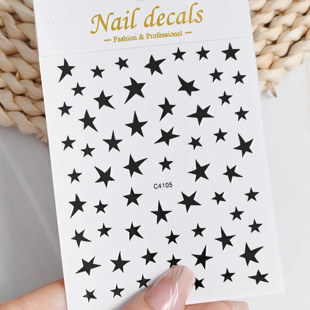 3D Metal Flame Nail Stickers