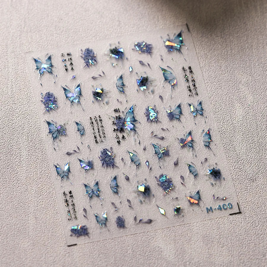 5D Spider Web Nail Sticker