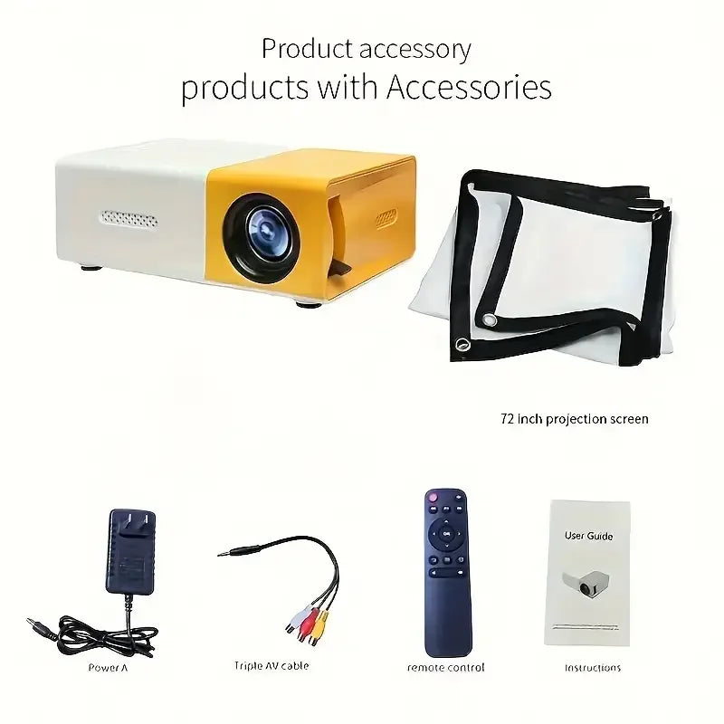 Mini Projector with 72" Screen