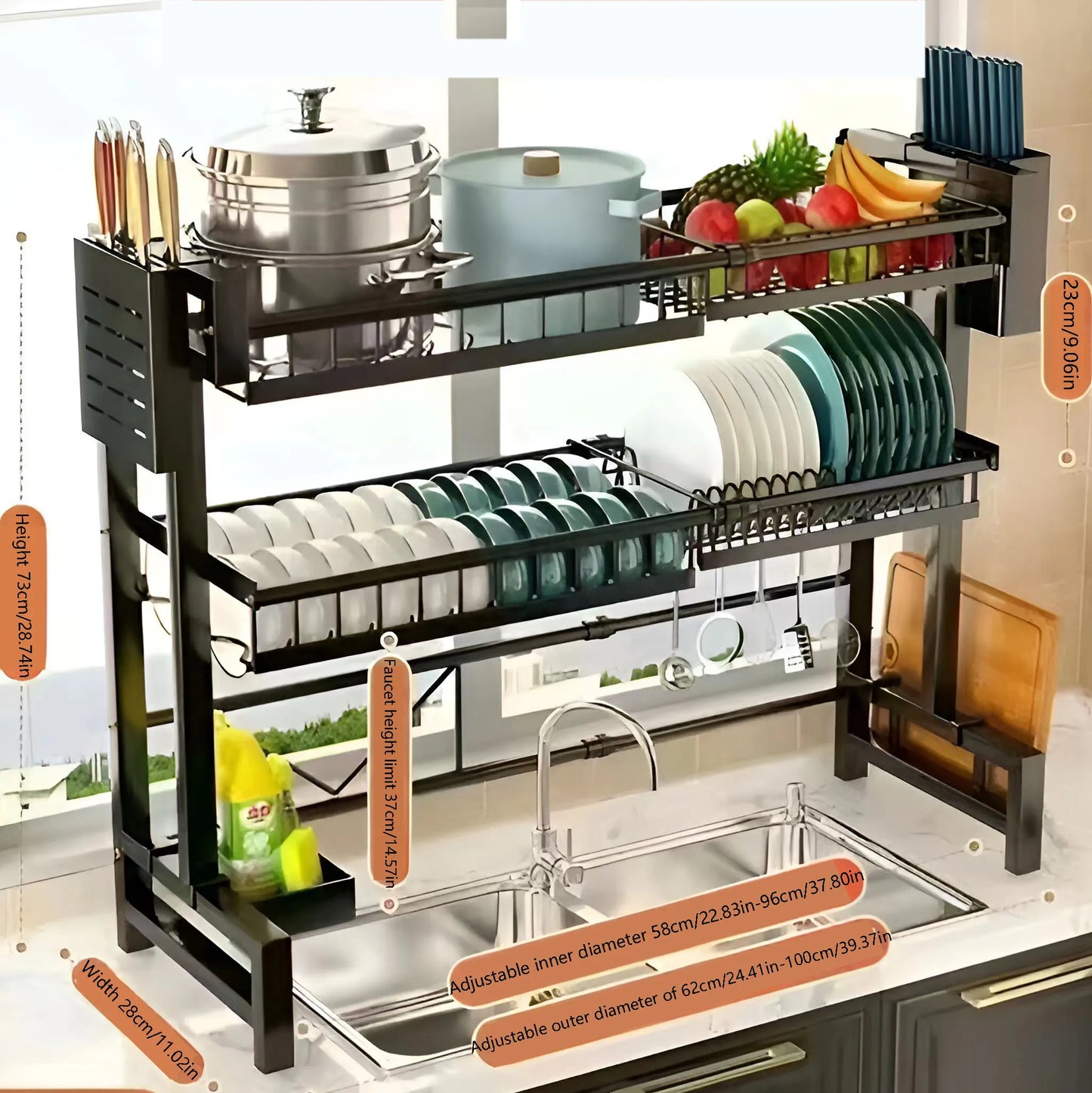 Expandable Kitchen Sink Shelf