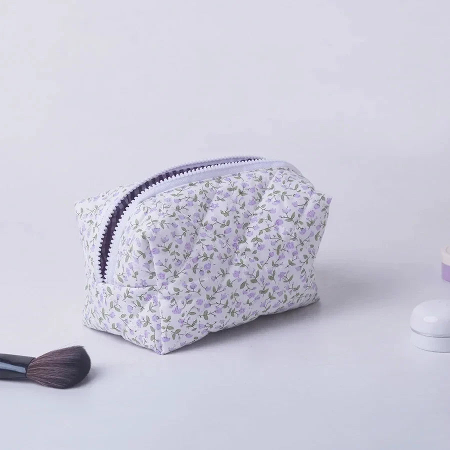 Floral Quilted Makeup Organizer