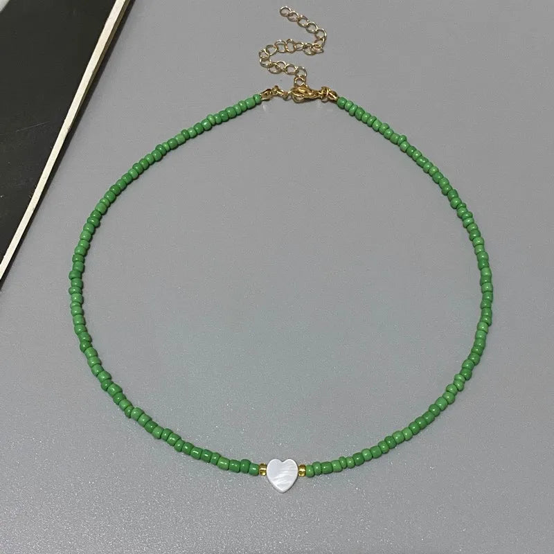 Colorful Shell Heart Choker