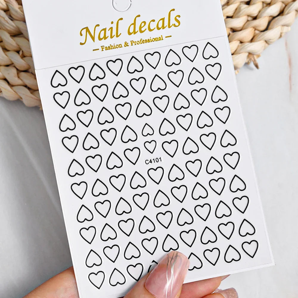 3D Metal Flame Nail Stickers