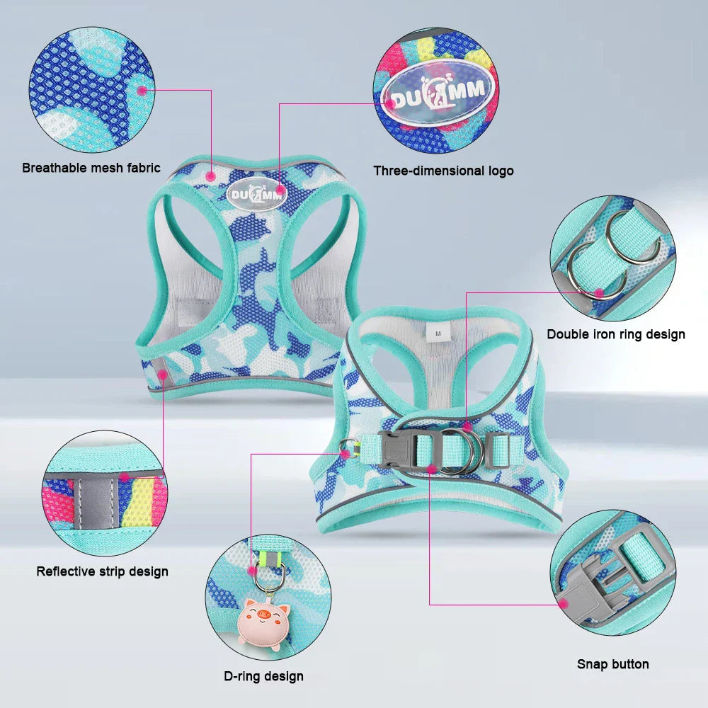Adjustable Mesh Pet Harness Set