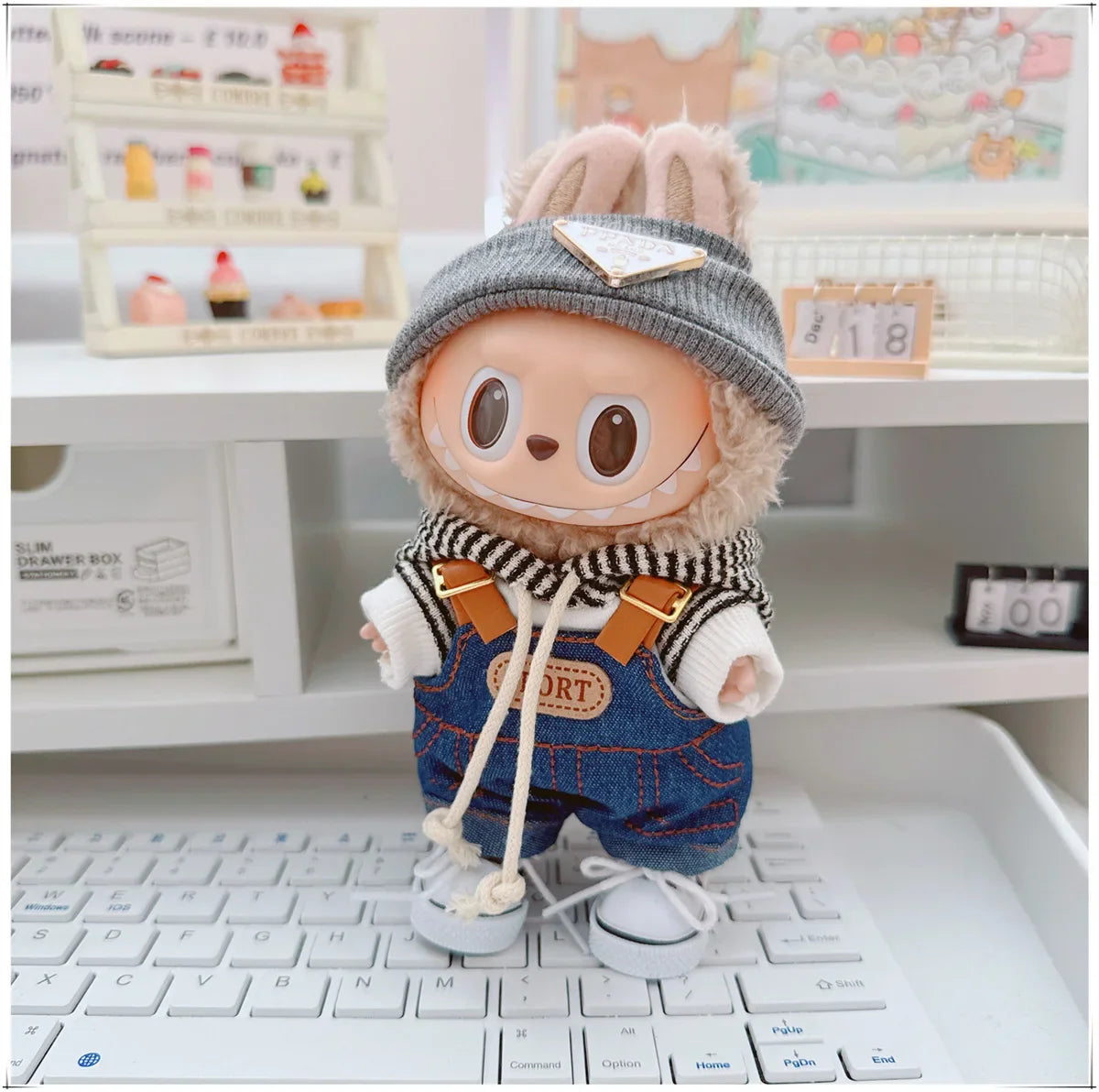 Labubu Denim Hoodie Outfit Set