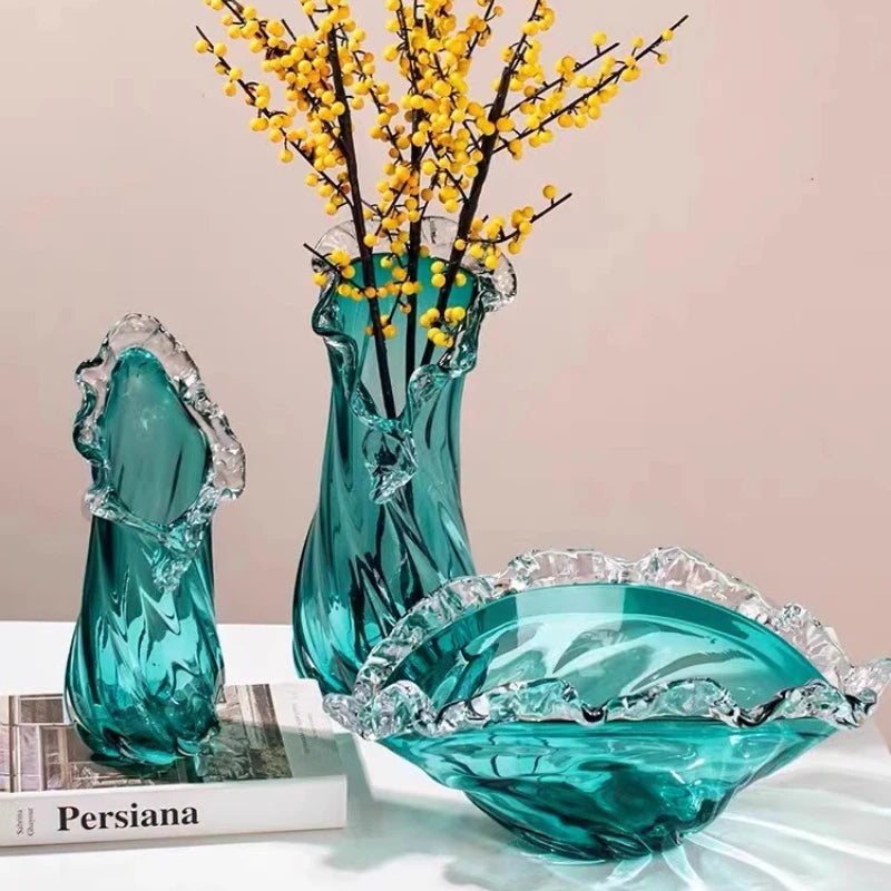 Luxury Blue Glass Vase