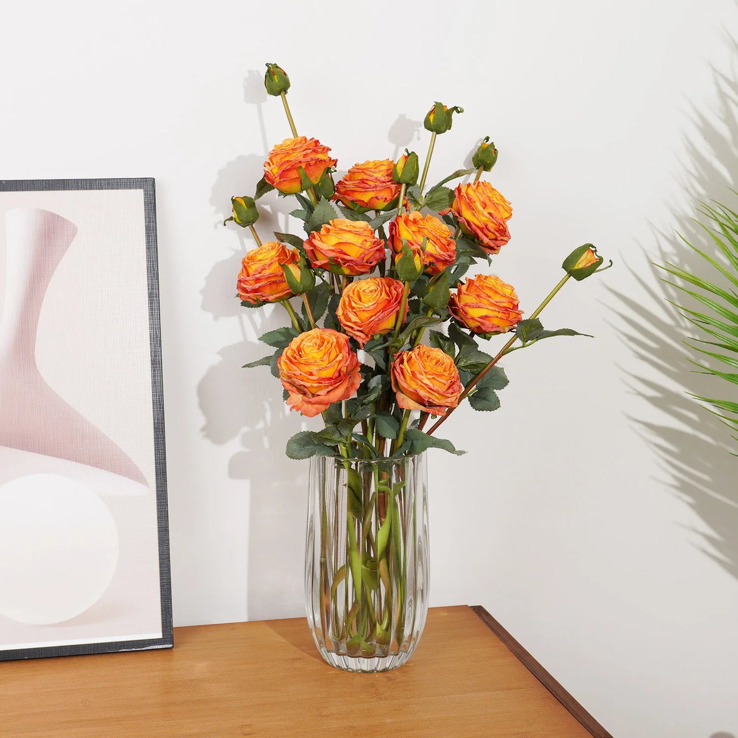 Artificial Red Rose Branch