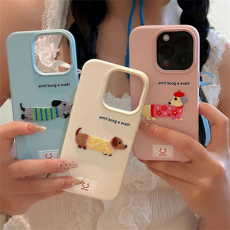 Korean Cute Dachshund Phone Case