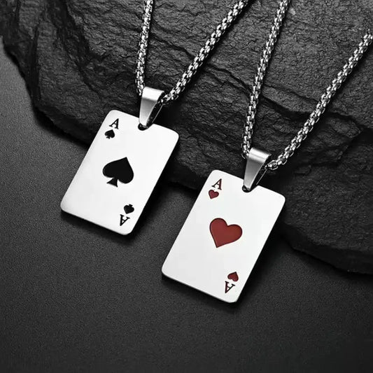 Hip-Hop Spade Heart Necklace