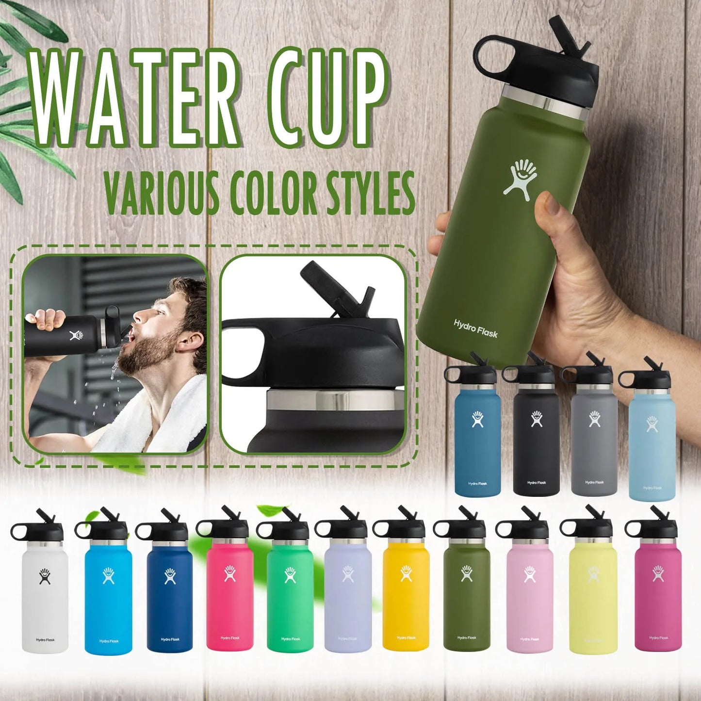 Hydro Flask Leakproof 32 Oz Straw Water Cup - Watermelon Red