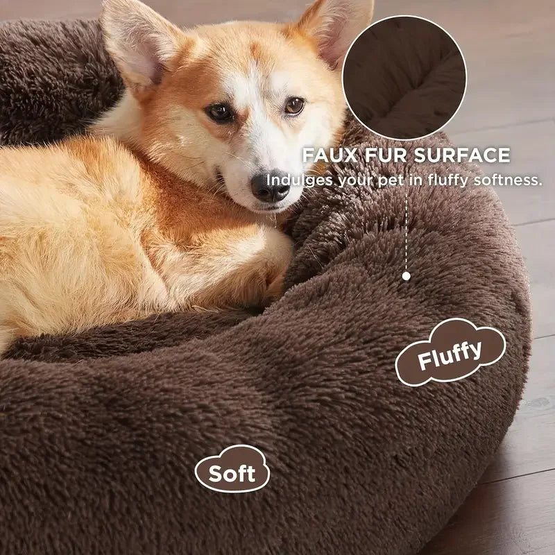 Plush Round Winter Pet Bed