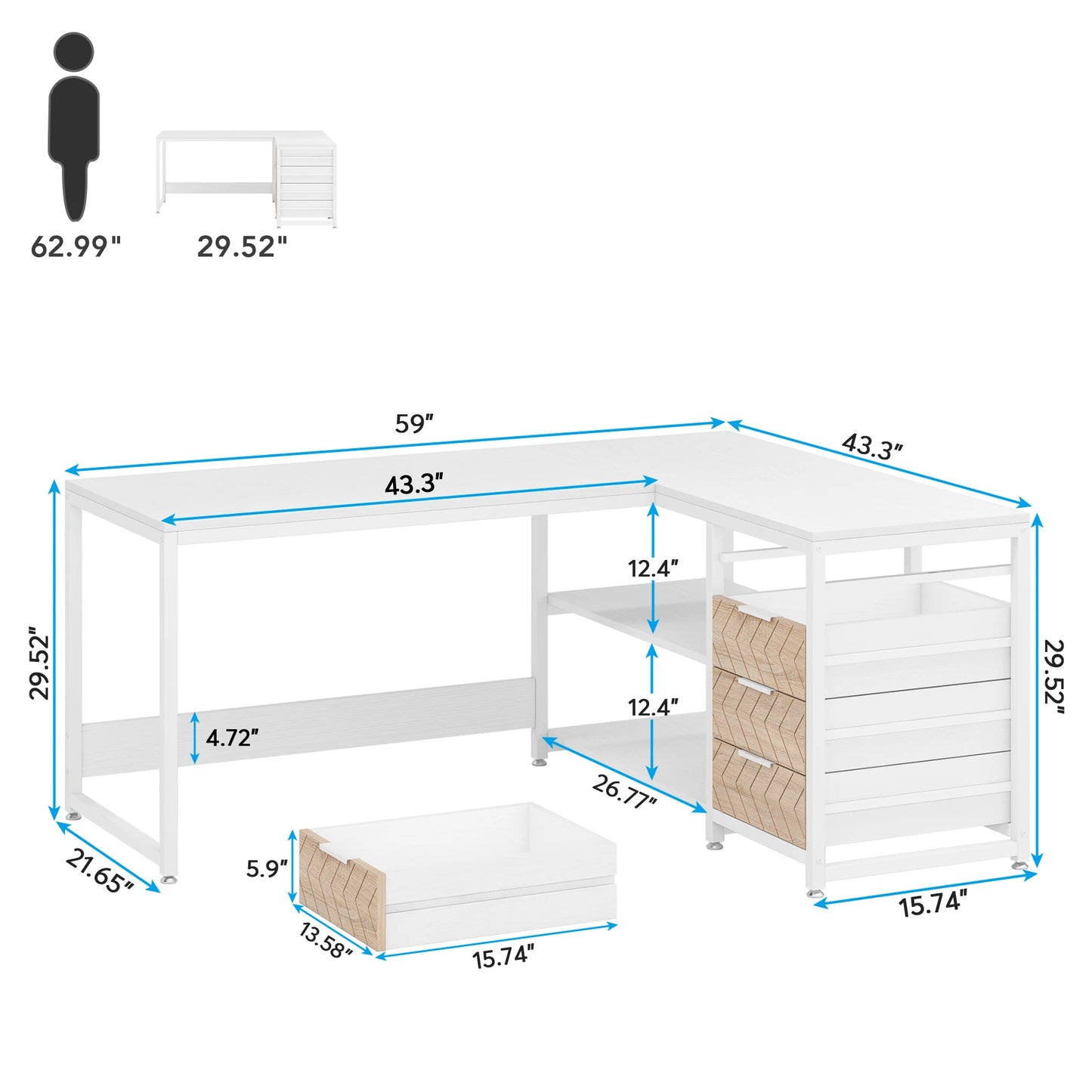 Tribesigns L-Shaped Office Desk