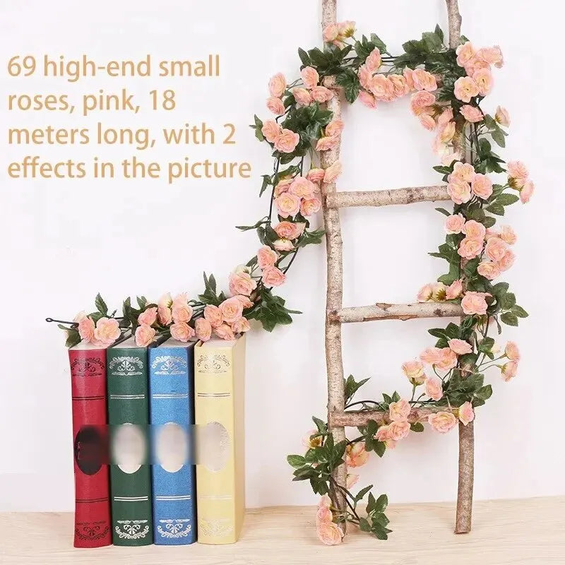 Silk Rose Flower Vine Garland