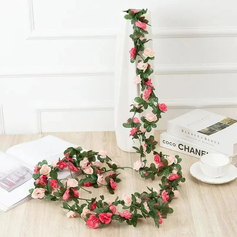 Silk Rose Flower Vine Garland