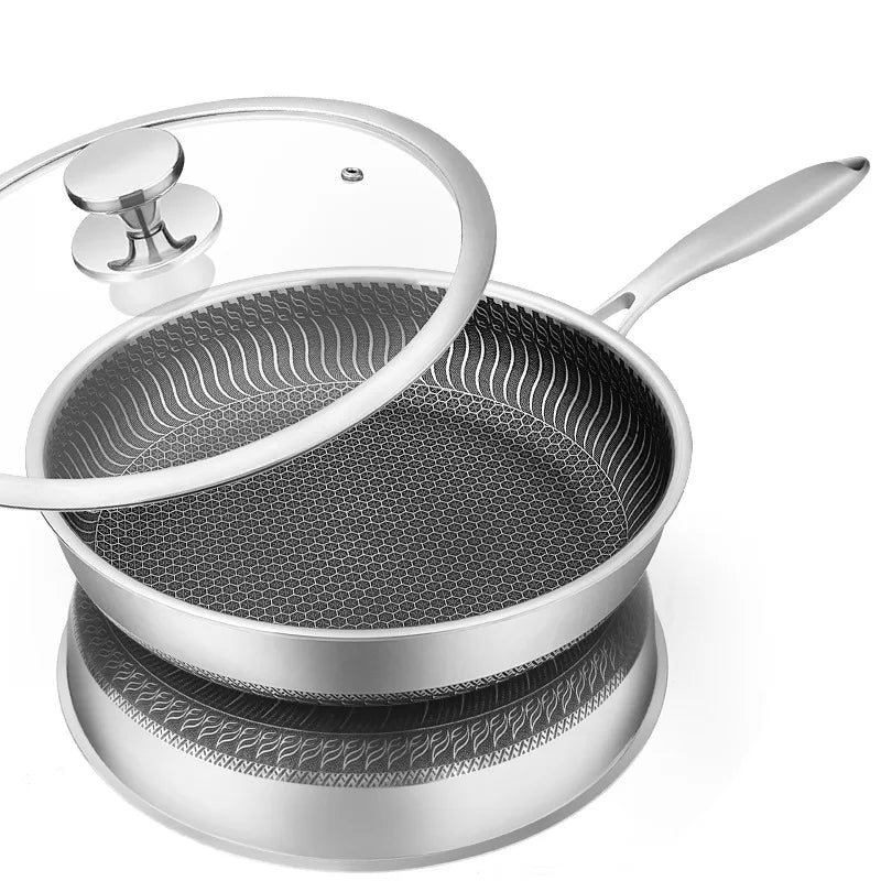 Stainless Steel Honeycomb Frying Pan