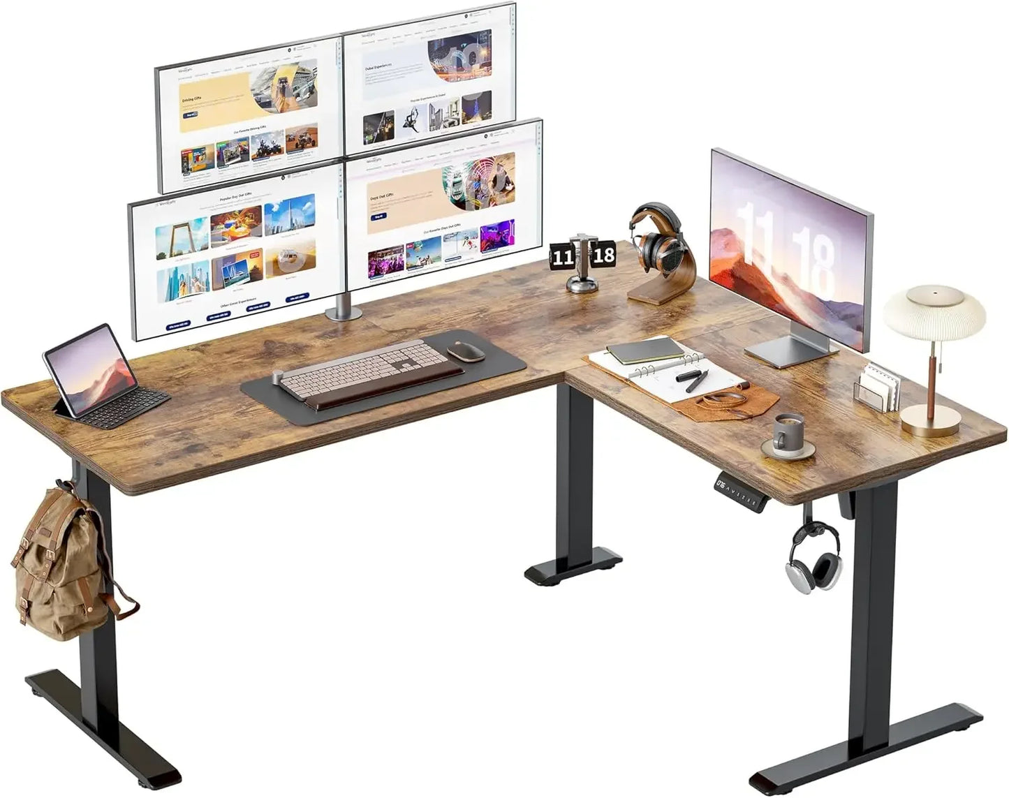 HUANZHUANG L-Shaped Adjustable Standing Desk
