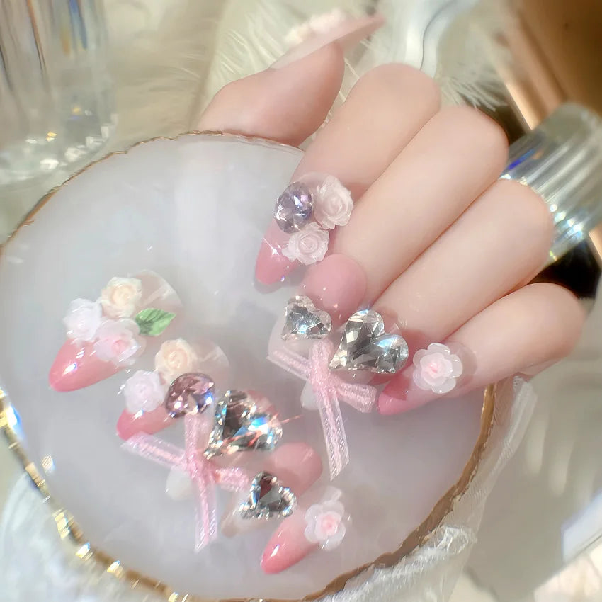 24Pcs Cute Bow Press-On Nails