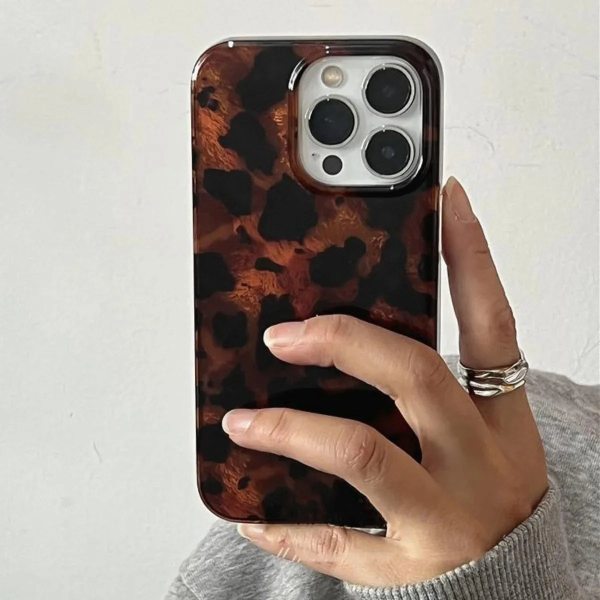 Retro Amber Leopard Print Case Iphone