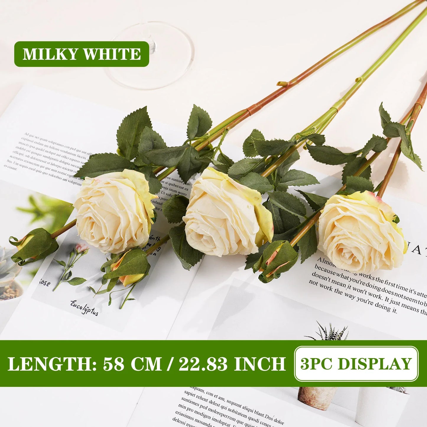 Artificial Red Rose Branch