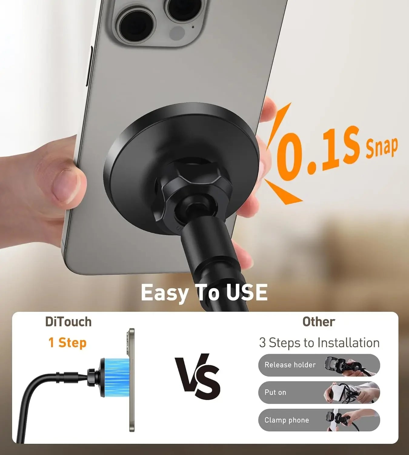 HAOOS Magnetic Gooseneck Phone Stand