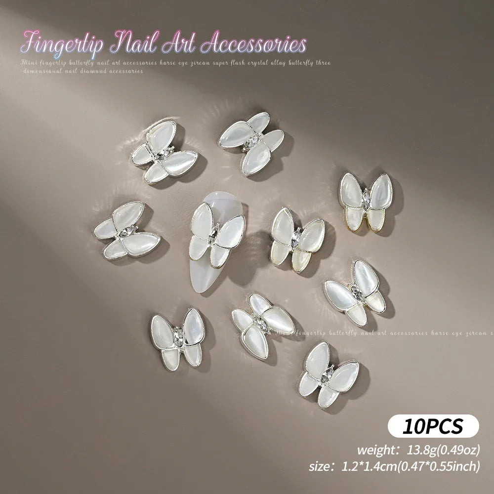 Gold/Silver Butterfly Nail Charms