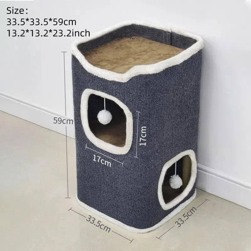3-Tier Covered Cat Bed