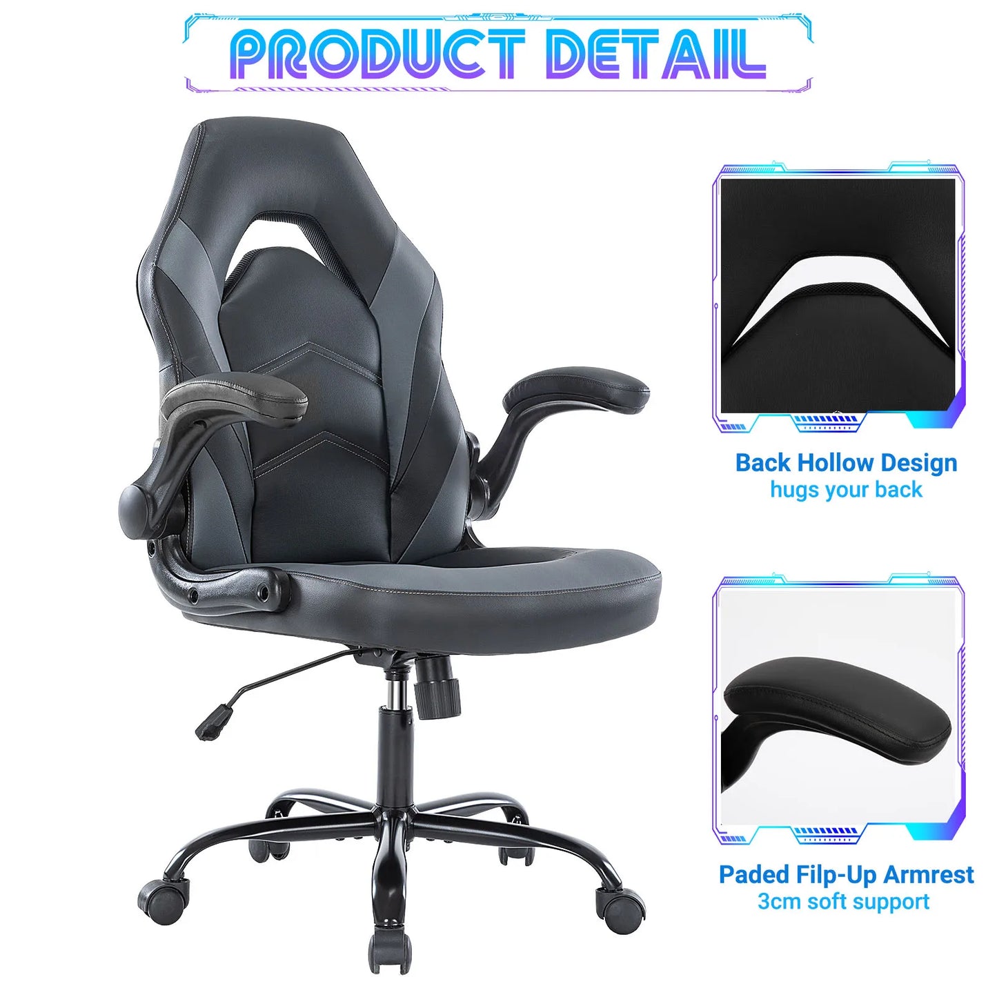 JHK Ergonomic PU Leather Gaming Chair