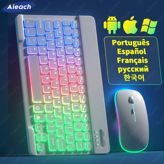AIEACH Bluetooth Rainbow Backlit Keyboard