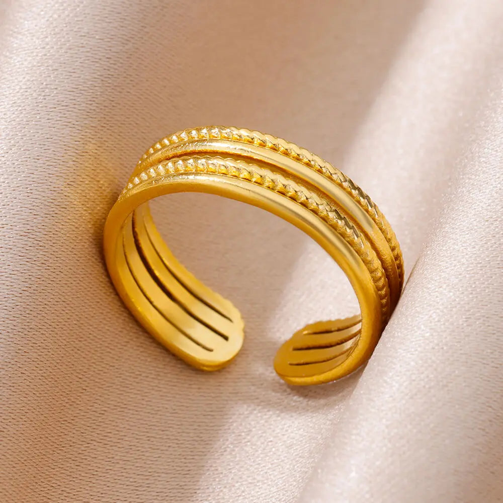 HPTOTMG 316L Gold Stainless Ring