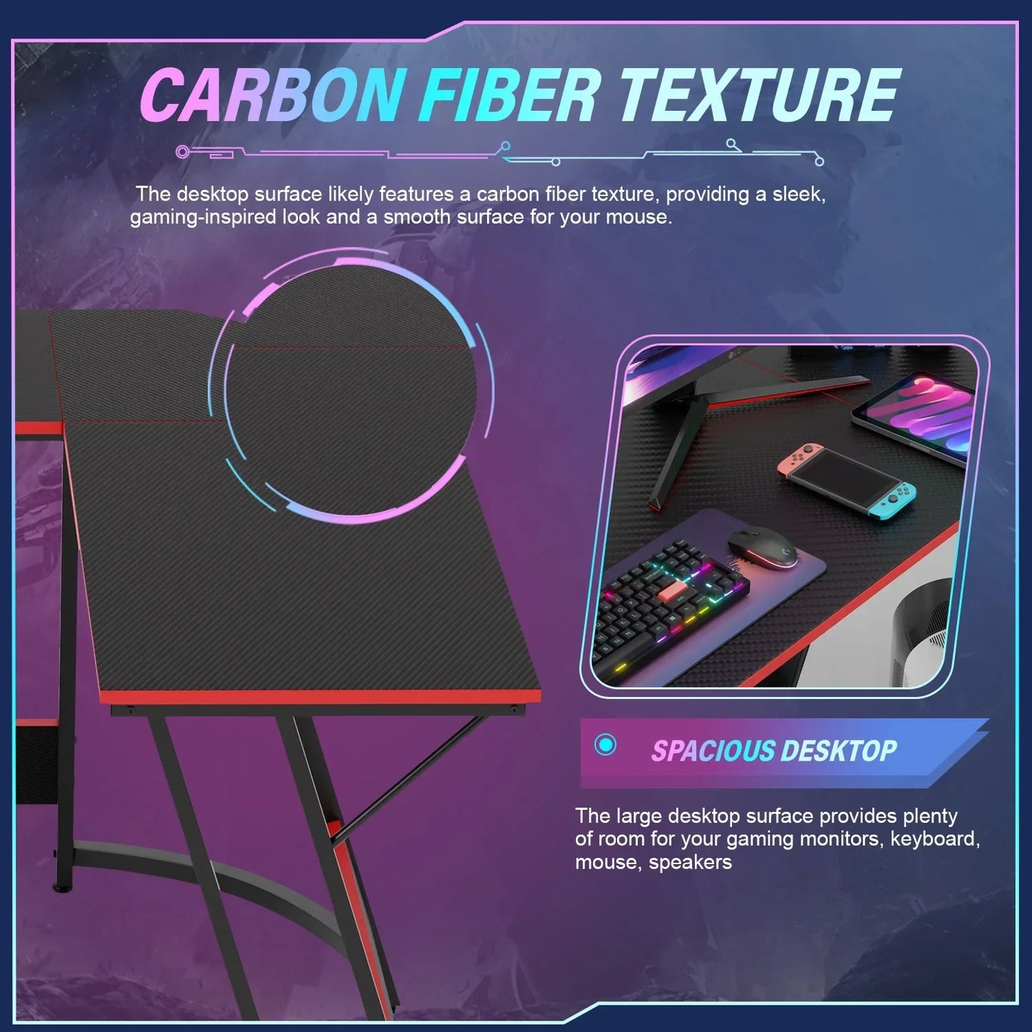 L Shaped Gaming Computer Desk