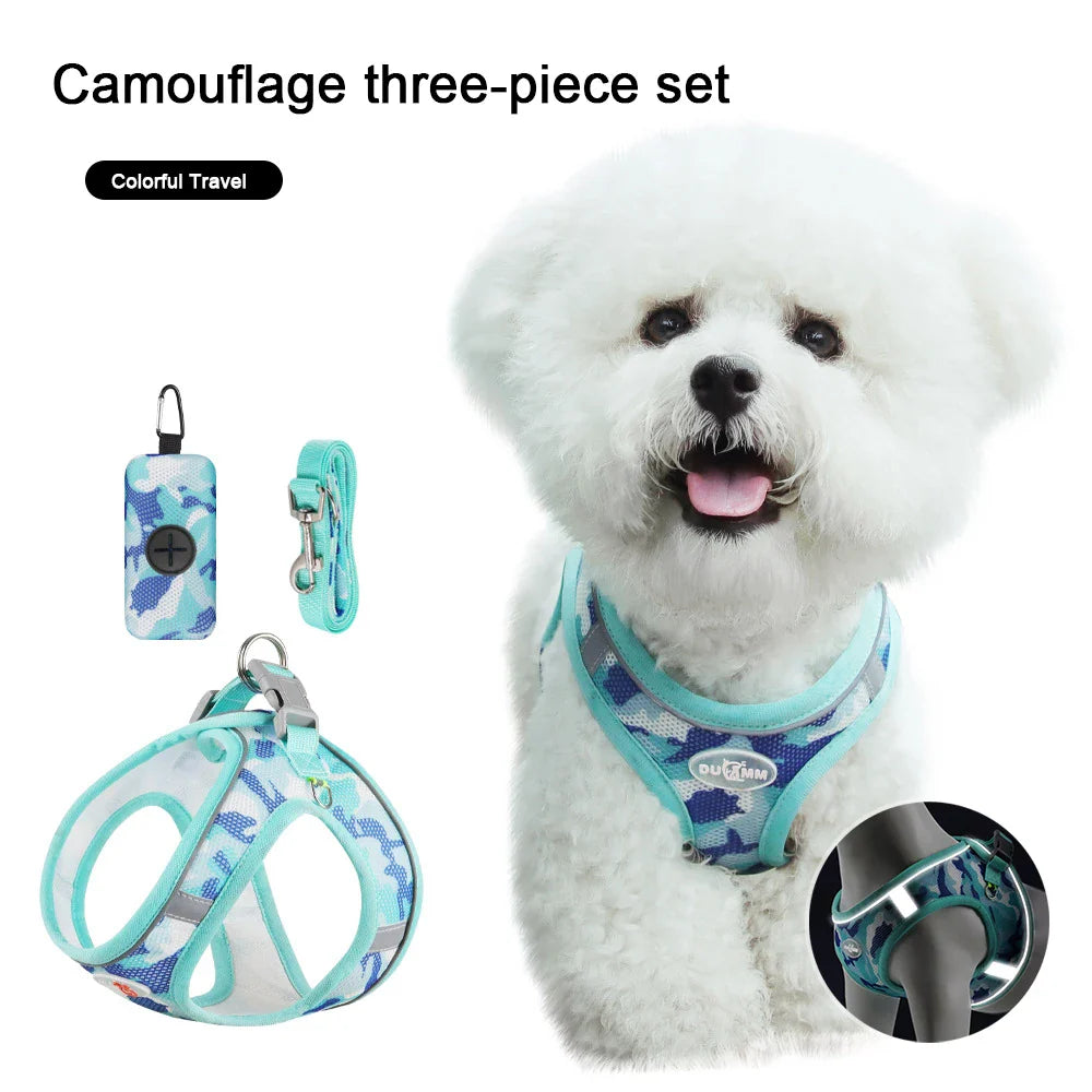 Adjustable Mesh Pet Harness Set
