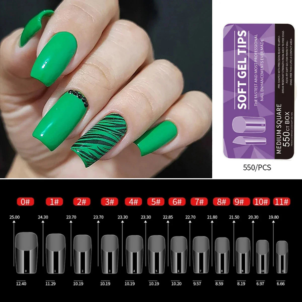 550Pcs Gel Nail Tips Set