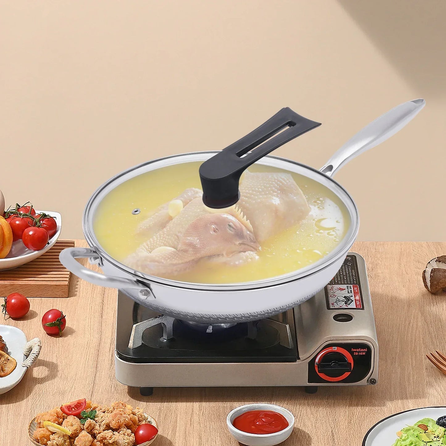 Non-Stick Honeycomb Wok Pan