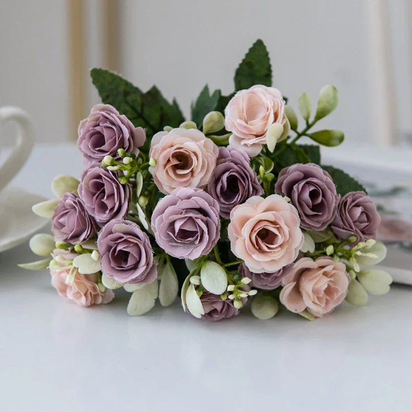 Silk Rose Bouquet Decor