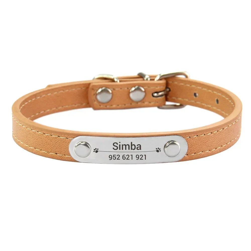 Personalized PU Leather Dog Collar