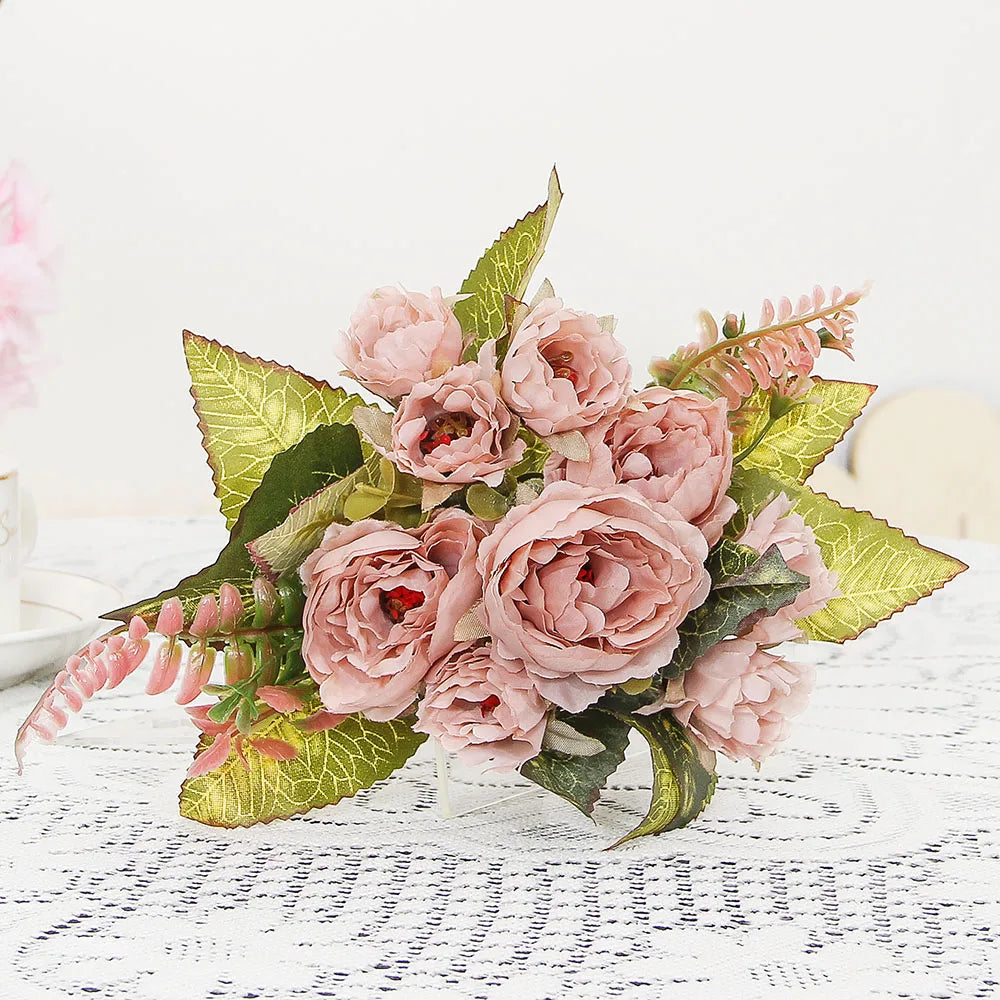 NANDI Artificial Rose Bouquet 9 Heads