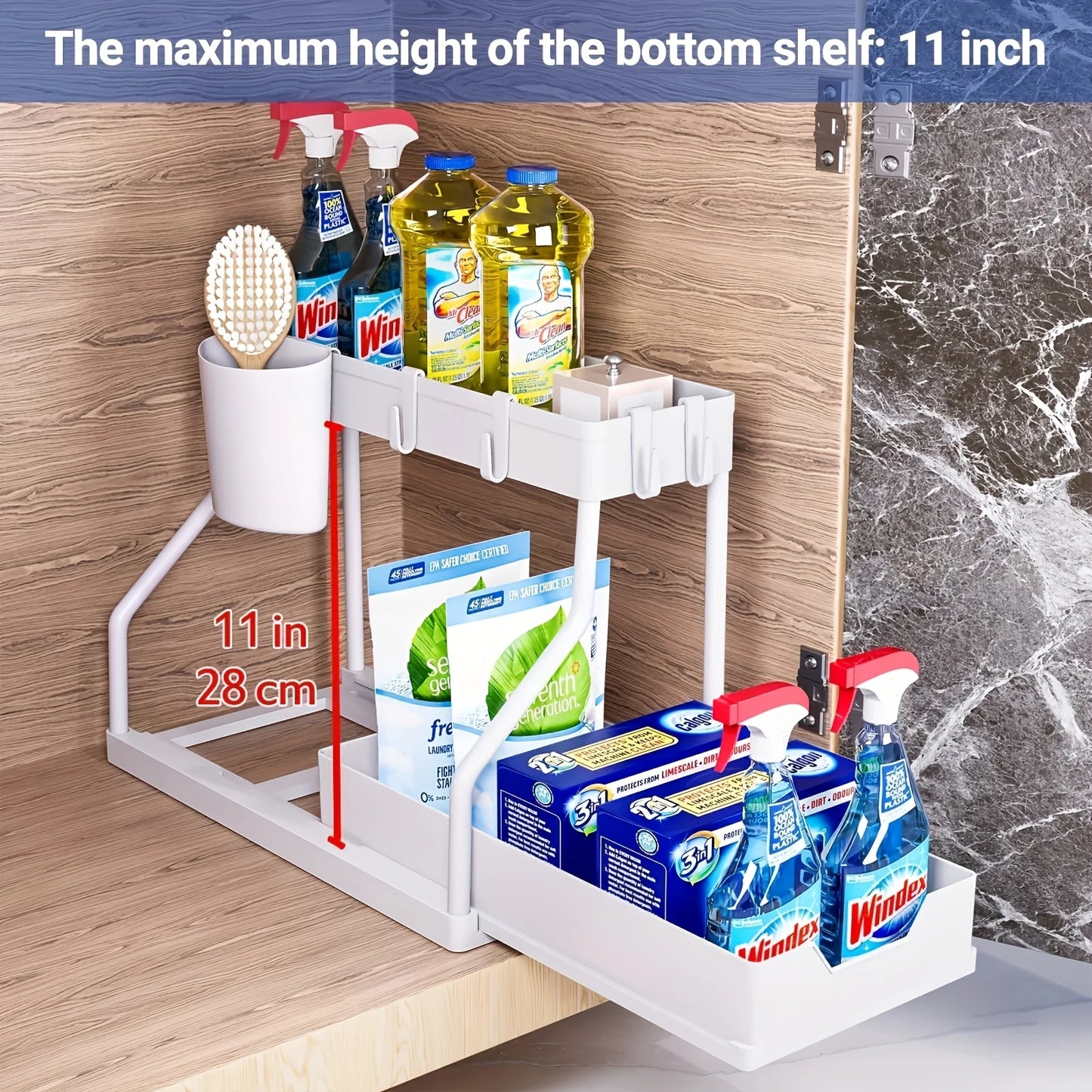 Space-Saving 2-Tier Pull-Out Organizer