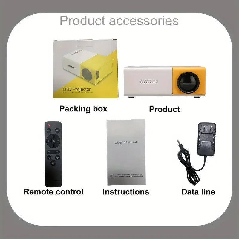 Mini Projector with 72" Screen