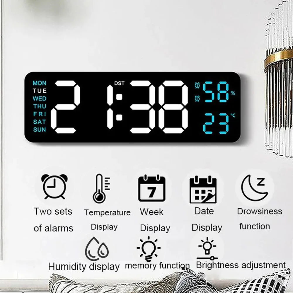 Digital LED Alarm Wall Clock
