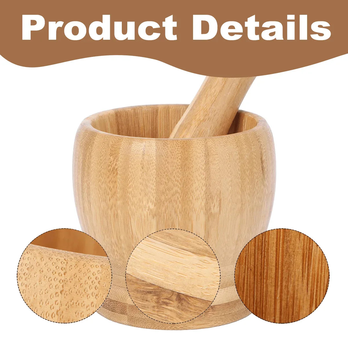 Leeseph Bamboo Mortar Set