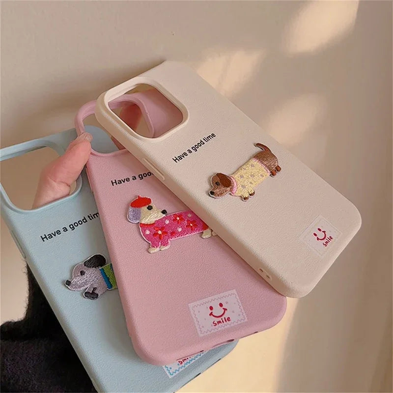 Korean Cute Dachshund Phone Case