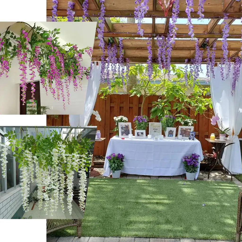 CHENAO Artificial Wisteria Hanging Garland