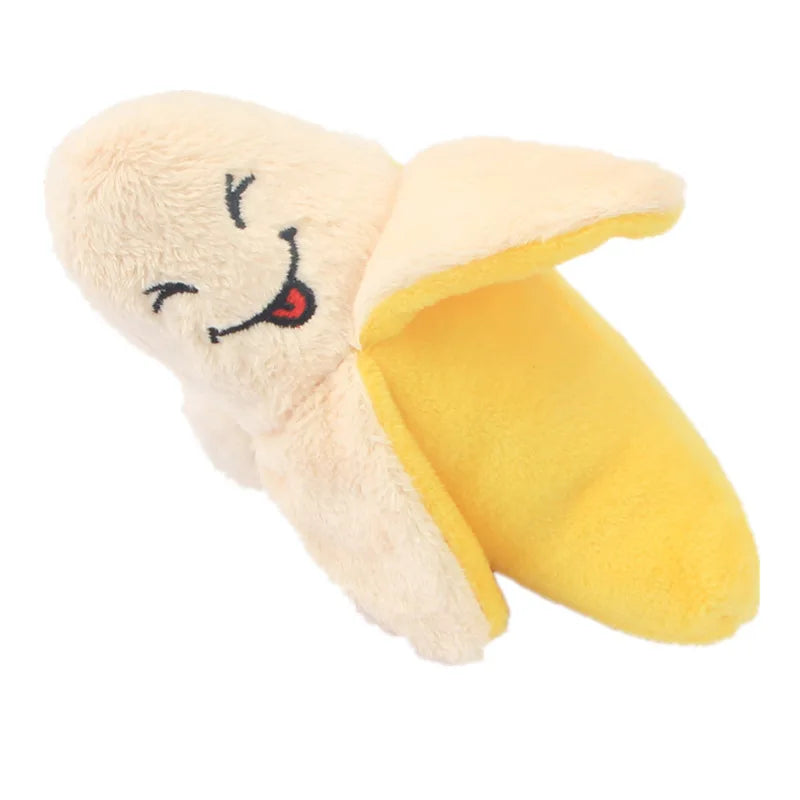 Plush Squeaky Banana Dog Toy