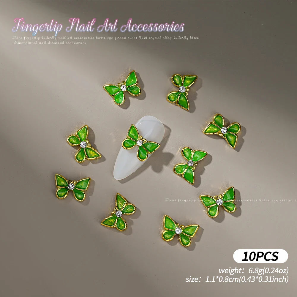 Gold/Silver Butterfly Nail Charms