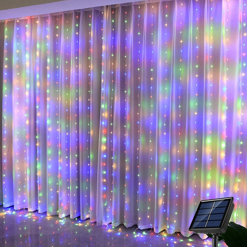 Solar LED Outdoor Curtain Lights