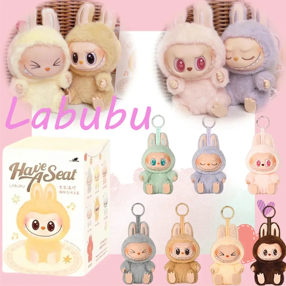 Hot Sales Anime Macaron Labubu Seat Series Keychain