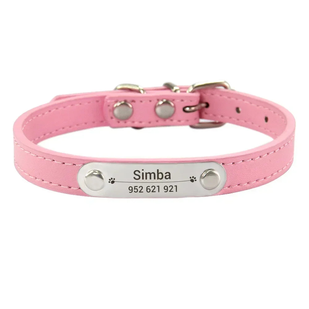 Personalized PU Leather Dog Collar