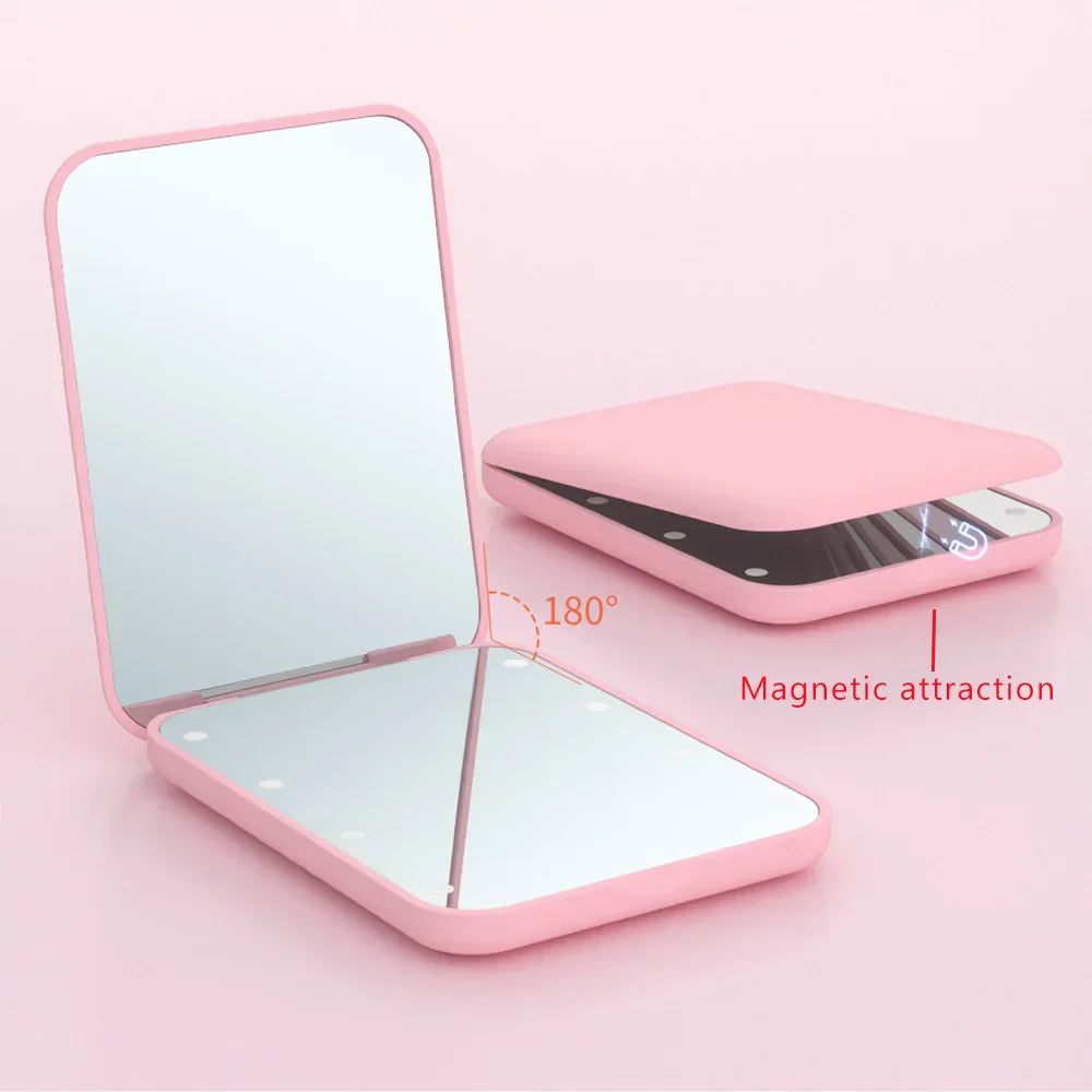 Portable Folding LED Makeup Mirror