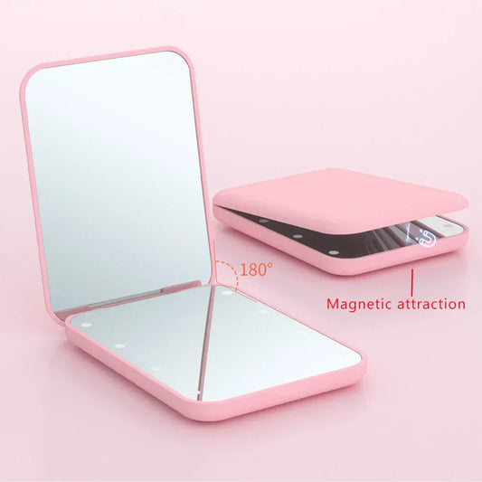 Portable Folding LED Makeup Mirror